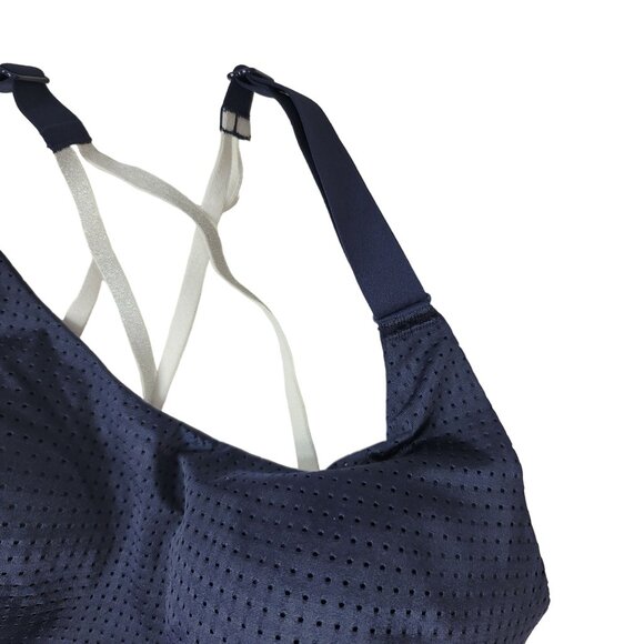 Victoria's Secret Sport Bra Blue Silver 32DD Strap Adj Mesh Lightweight Pullover - Picture 4 of 11